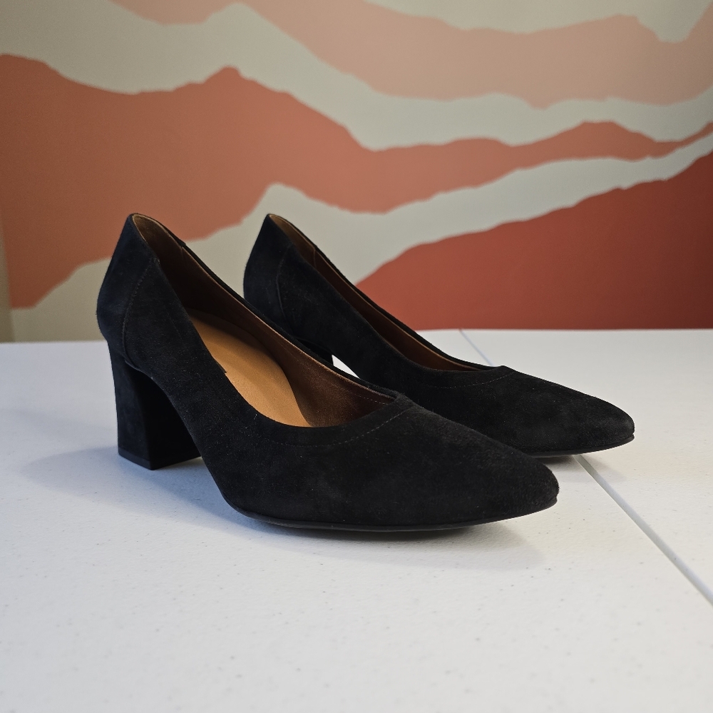 Paul Green Black Suede Kami Pointed Toe Pump Women's‎ 7.5 Office Business Party